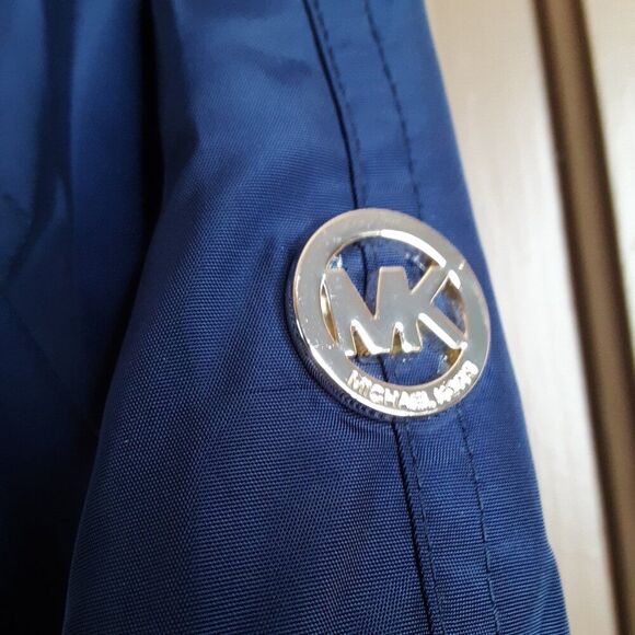 Michael Kors Women's Trench Coat size S Navy Blue Zip Front - Picture 11 of 15